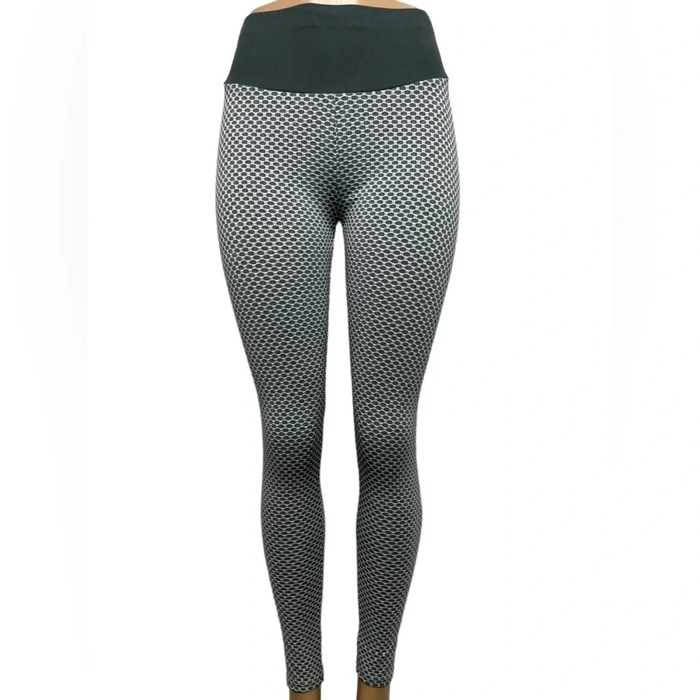Grey High Waisted Spandex Yoga Leggings - Picture 3 of 16
